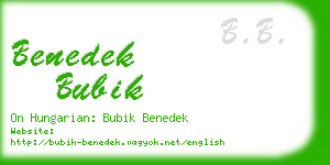 benedek bubik business card